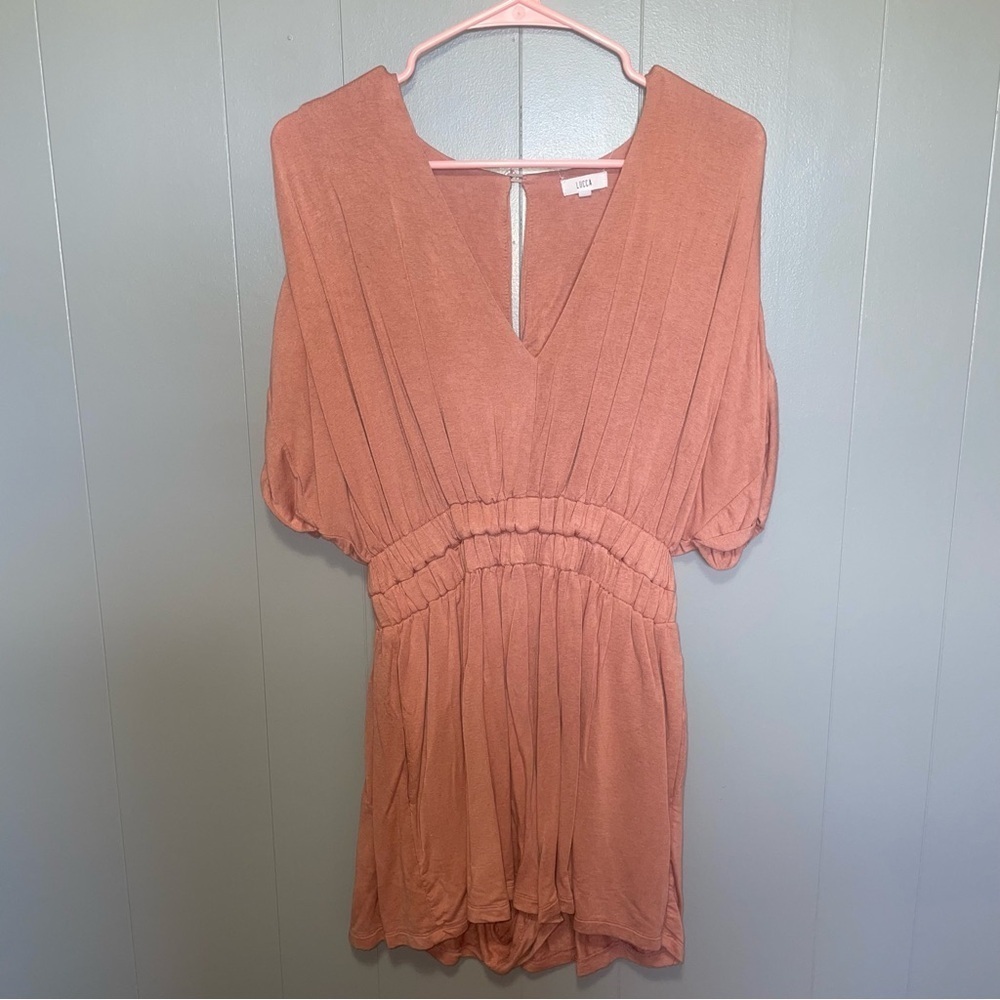 Lucca Dusty Rose V-Neck Romper Small